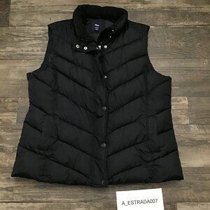 Gap Vest Men's 2XL Black Goose Down Quilted Sleeveless Puffer Outdoor Full Zip